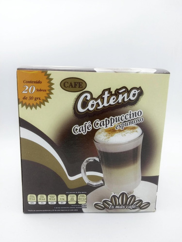 Café Costeño Capuchino Espumoso 6 Cajas Con 20 Sobres C/u