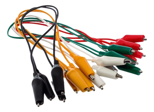 Juego De Caimán Con Cable Para Electrónica (10 Pares)