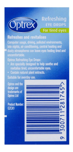 Optrex Gotas Refrescantes Para Vista Cansada 10ml