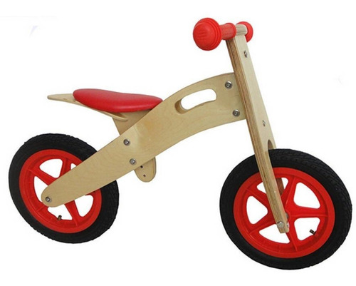 Bicicleta Para Niños De Madera Tipo Chivita Color Roja 