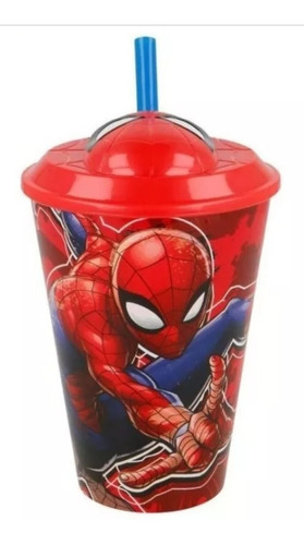 Vaso Spiderman Zombies Con Tapa Y Sorbete Original