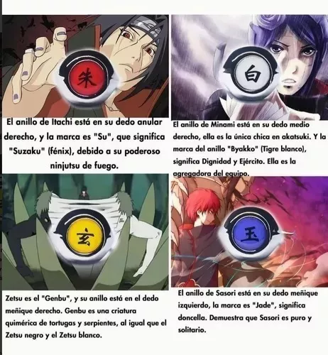 Fusovon Juego de 11 anillos de anime para cosplay con collar, anillos  Akatsuki, accesorios de cosplay, collar y anillo de anime con caja, Sin  piedra