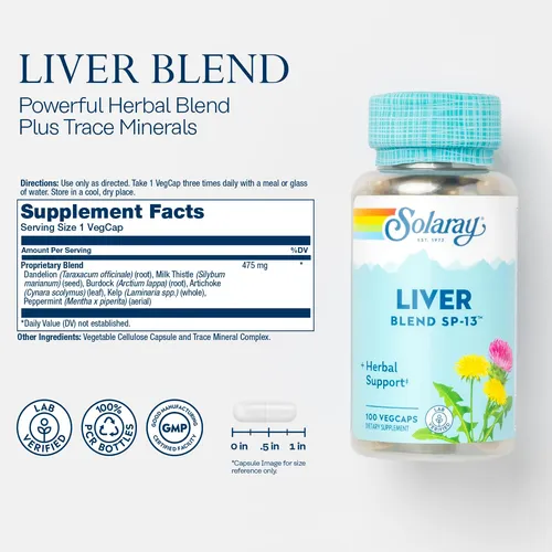 Solaray Liver Blend Sp-13, Soporte Hepático Tradicional Con
