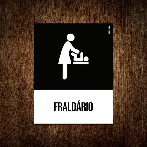 Placa Sinalização Ícone - Fraldário 27x35