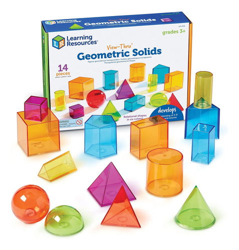 View-thru Geometric Solids, Geometry Helper, 14 Piezas,...