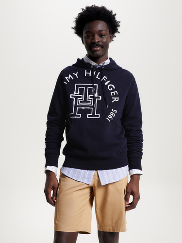 Polerón Hoodie Monogram Ink Hombre Tommy Hilfiger Azul