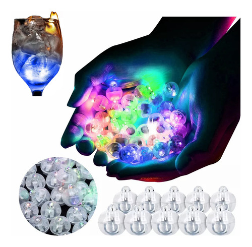 100 Pzs Mini Luces Led Redondas De Globos De Luz De Colores