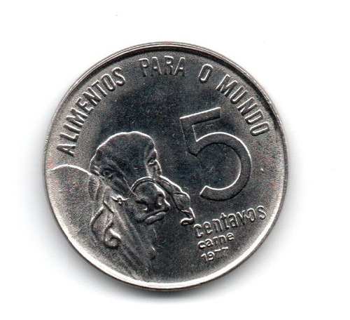 Brasil Moneda 5 Centavos Año 1977 Km#587.1 Serie Fao