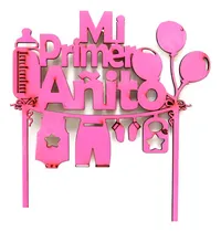 Comprar Pinche Fibrofacil Frase Mi Primer Añito Rosa X1u Cotillon