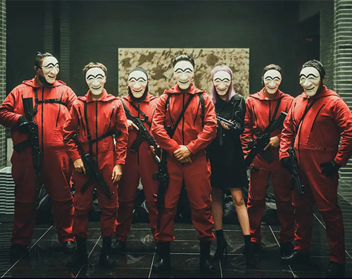 Máscara La Casa De Papel Versión Coreana Unisex Hallowen 2pz