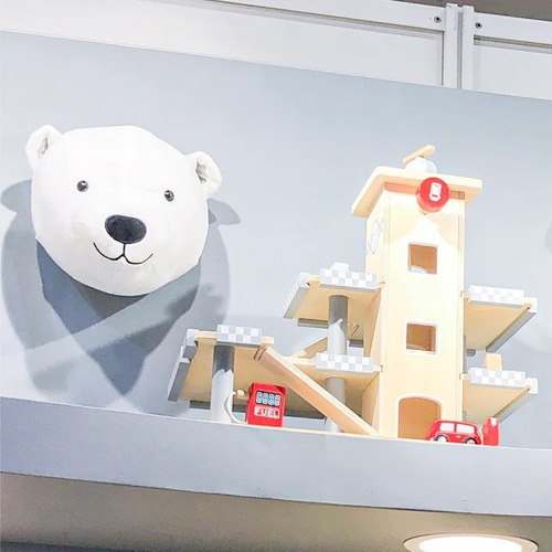 Pelúcia Urso Polar Cabeça Decorativa Para Quarto De Bebê