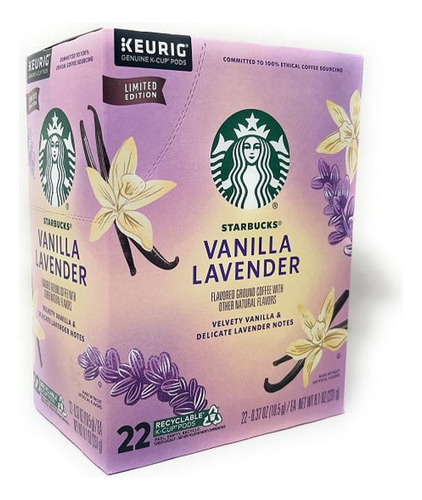 Starbucks Vanilla Lavender K-cup Coffee Pods 22 Count 1 Box