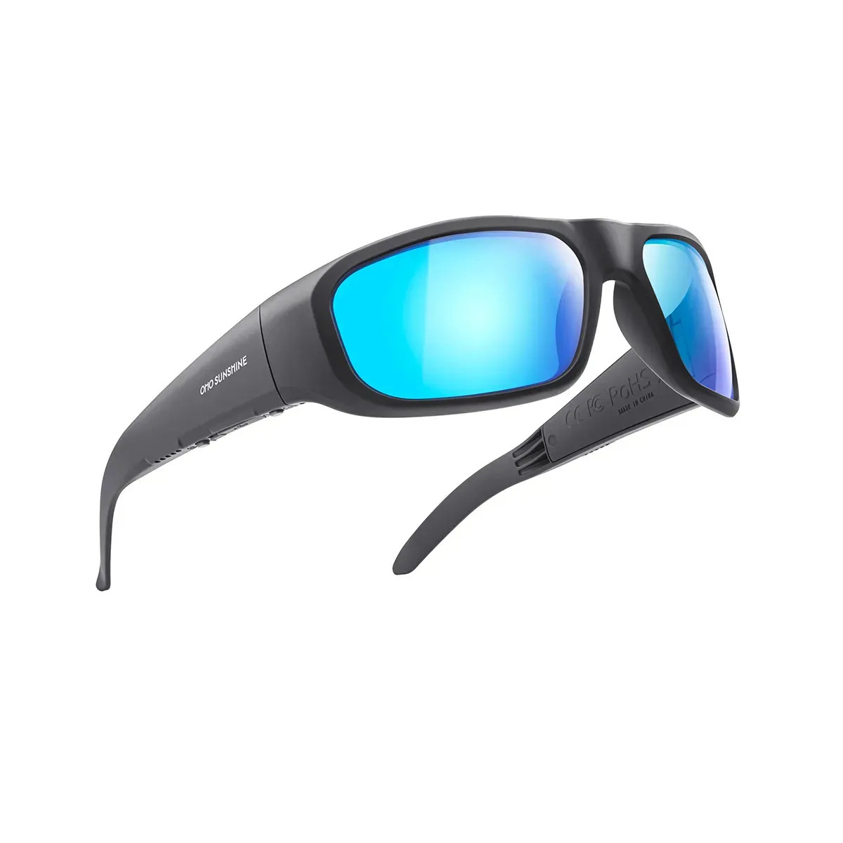 Óculos de Sol Inteligentes Oho Sunshine Pulse Open Ear com Bluetooth 5.0, Polarizado e UV400, para Música e Chamadas Viva-Voz, Azul