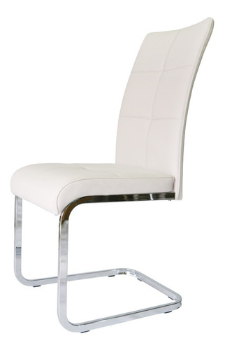 Imagen 2 de 7 de Silla Jenna Cuero Sintético Y Cromo Importada Pack X 4 Unid