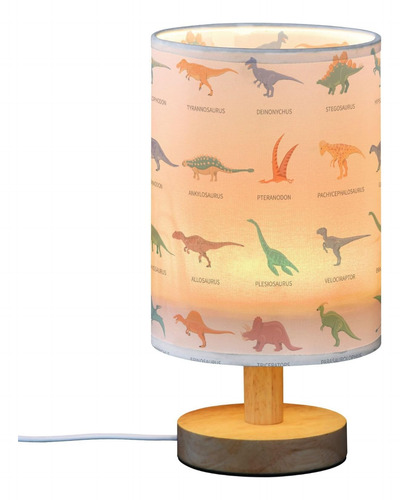 Lámpara De Mesa De Noche Con Diseño De Dinosaurio En Blanco