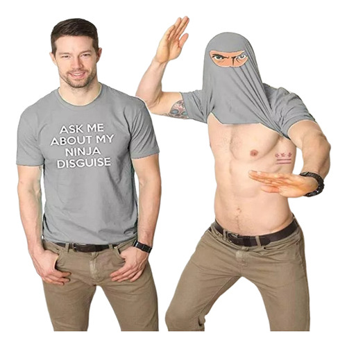 Camiseta Ninja De Manga Corta Abatible De Talla Grande