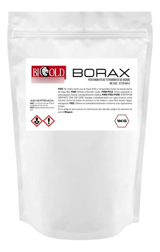 Borax Pentahidratado Fundición Hogar 1 Kg Bigold Alta Pureza