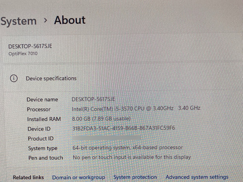 Cpu Dell Optiplex 7010 Intel Core I5-3570 Sku 1597