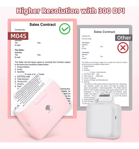 Phomemo M04S Portable Thermal Printer Sticky Note Printer, Bluetooth Label  Printer, Support 2/3/4 inch Printing Width, 300 dpi,Compatible with iOS +