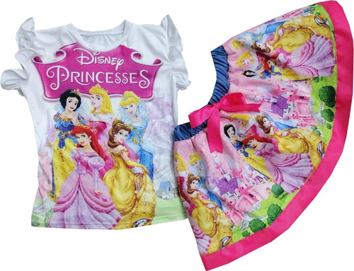 Falda + Blusa Para Niña Princesas - Ig