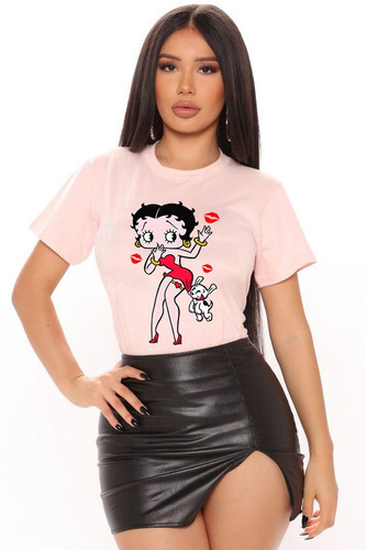 Polera Estampada Dama 100%algodón Betty Boop Exclusivo 616