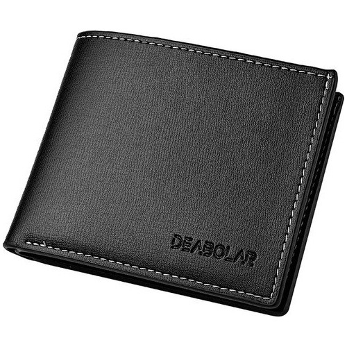 Cartera Rfid Con Cremallera Para Hombre, Monedero Black-1