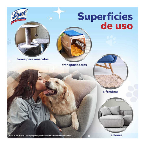 Eliminador de Olores Lysol Pet Solutions Aerosol Desinfectante 425g