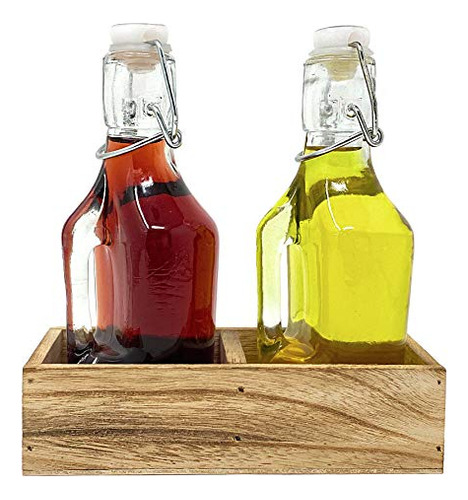 Oil And Vinegar Dispenser Set Cruet Glass Bottles With ...