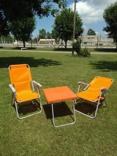 Combo Sillon Alto 5 Posiciones + Mesa De Camping