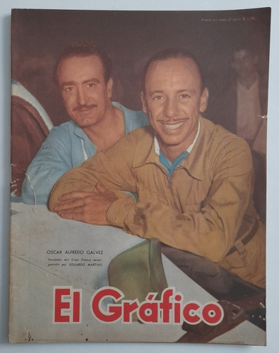 Revista El Grafico 1839 Oscar Galvez River 3 Boca 0 1954 Fs