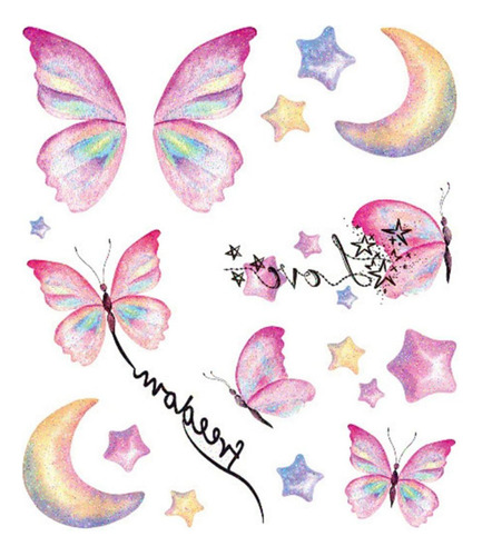 Navidad Adhesivo De Tatuaje De Mariposas Sparkly Fairy