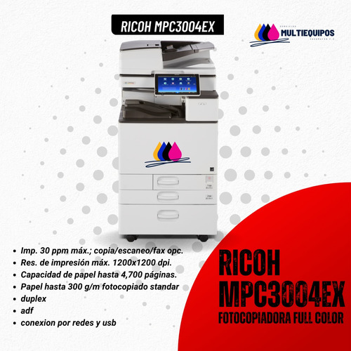 Fotocopiadora Ricoh Mpc 3004ex Full Color