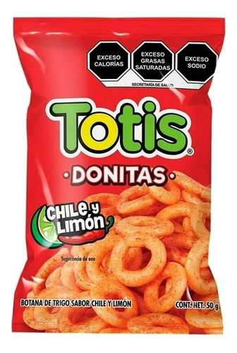 Donitas Totis La Costeña Chile Y Limón 50 G
