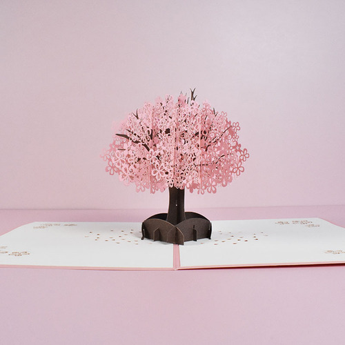 Imagem 5 de 8 de Flor De Cerejeira 3d Up Cartões De Aniversário Para O