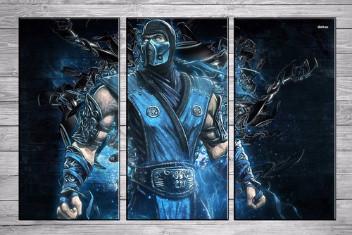 Cuadros Gamers Subzero Mortal Kombat Ps 3 Ps 4 90x57 Cm A9