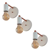 Comprar Kit 3 Arandelas Parede Industrial Vintage Luxo Brancou002Fcobre