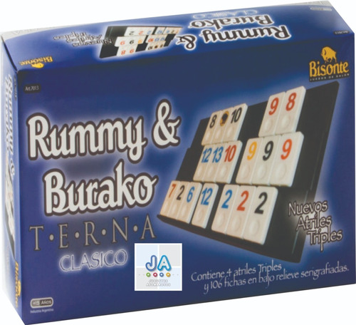 Rummy Burako Familiar Fichas Bajorelieve Oferta Palermo