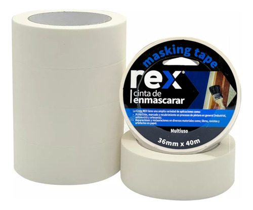 Cinta Masking Tape - Enmascarar - 36mm X 40m - Rex 6 Unid 