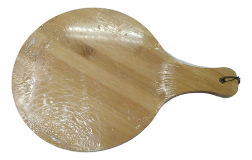 Tabla Redonda Con Mango 24cmx 1 Cm Espesor En Madera Bambu