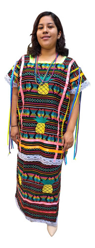 Vestido Regional Típico Oaxaca La Guelaguetza Huipil Flor De Piña 