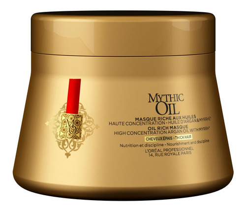 Máscara Mythic Oil Cabello Grueso Brillo Y Nutricion Loreal