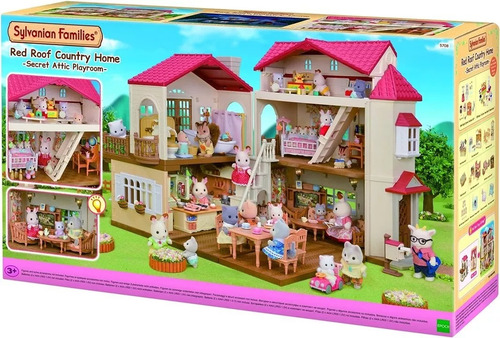 Sylvanian Families Casa Teçhado Vermelho Com Luzes E Sótão