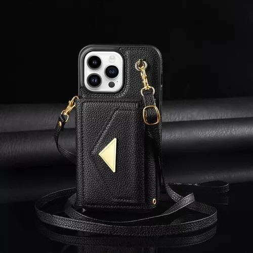 - M Funda Para iPhone 16 15 14 13 Cartera Con Correa