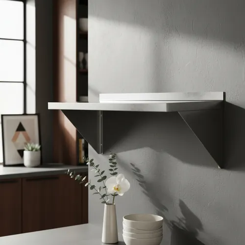 Prateleira Aérea Inox Cozinha Industrial 120x35cm Cinza