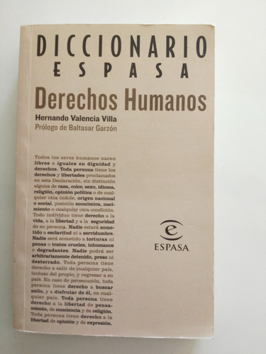 Diccionario Espasa De Derechos Humanos.
