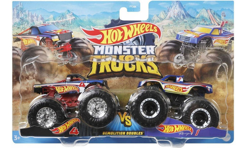 Autos Hot Wheels Monster Trucks 2pack Duo Escala 1:64 Vs 