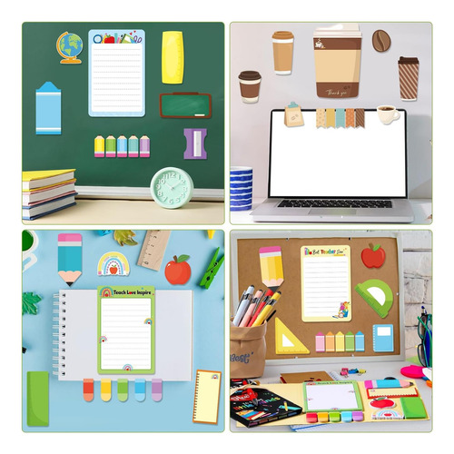 Funtros 4 Sets Maestro Sticky Note Con Pen Y Bow Ribbon Memo