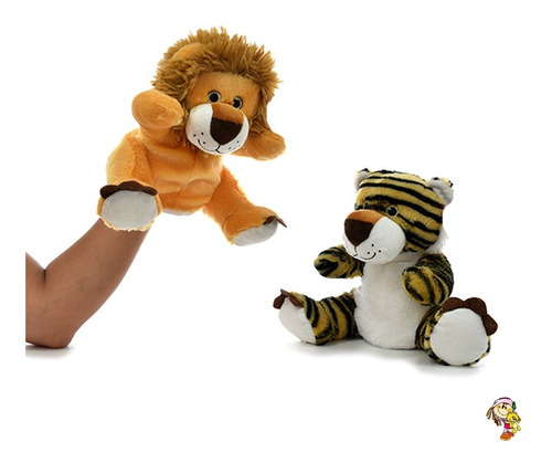 Imagen 5 de 6 de Títeres De Mano Títere León Peluche Vaca Tigre Suave Chancho