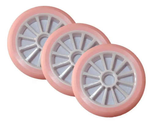 3 Rodas Hd Inline 125mm Rosa/branco + Brinde