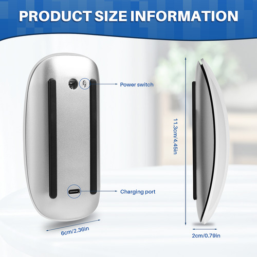 Computadora Recargable Silenciosa Magic Mouse Inalámbrica R9